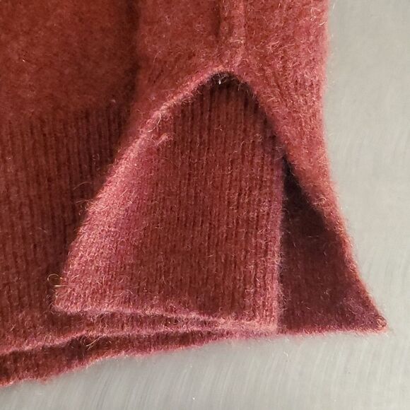 Free People Harmony Cashmere V Neck Pull Over Sweater Rust Orange Red Medium - Picture 4 of 11